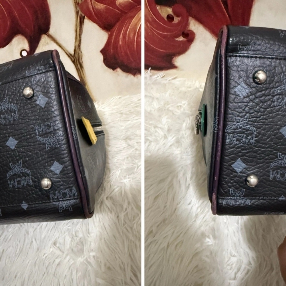MCM Princess Lion Boston Black / Multi Color Handbag (EUC) - Picture 10 of 13